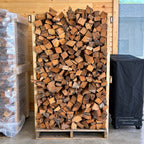 Face cord pallet stacked with premium kiln-dried oak firewood